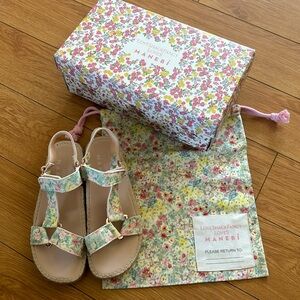 LoveShackFancy Loves Manebi Printed Soft Suede Shoes in Rainbow Skies